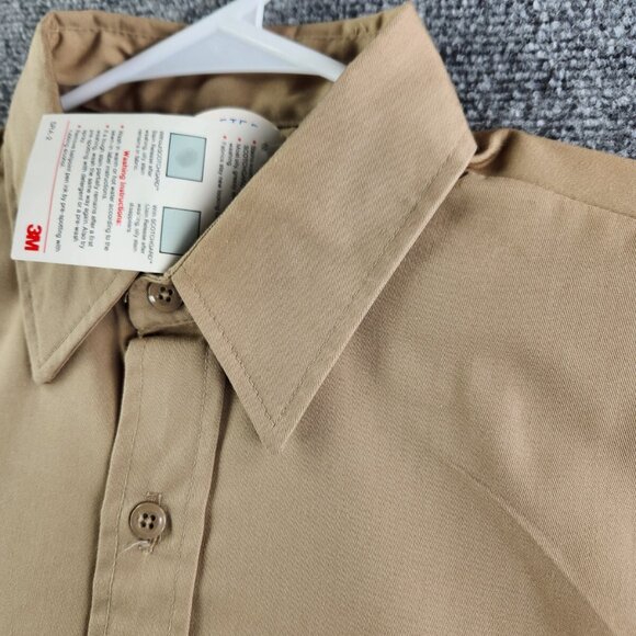 VTG NWD Fieldmaster USA Made Beige Long Sleeve Button Up Shirt Men Large Pockets - Picture 8 of 16